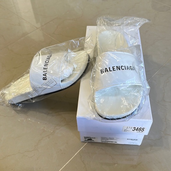 Balenciaga Men’s White Slides